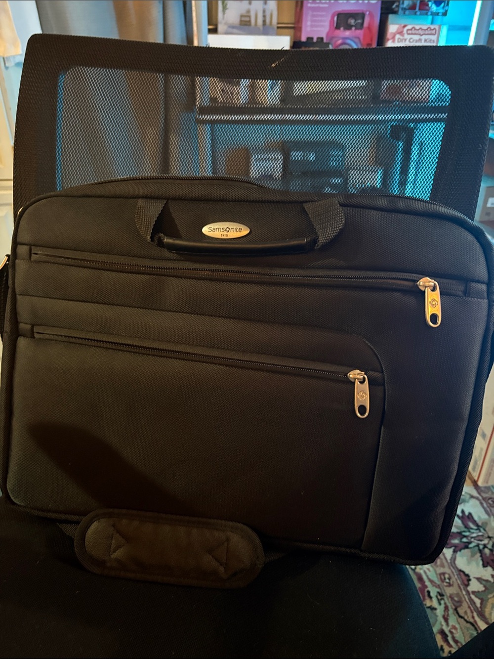 Samsonite Black Laptop Briefcase with Silver Accents